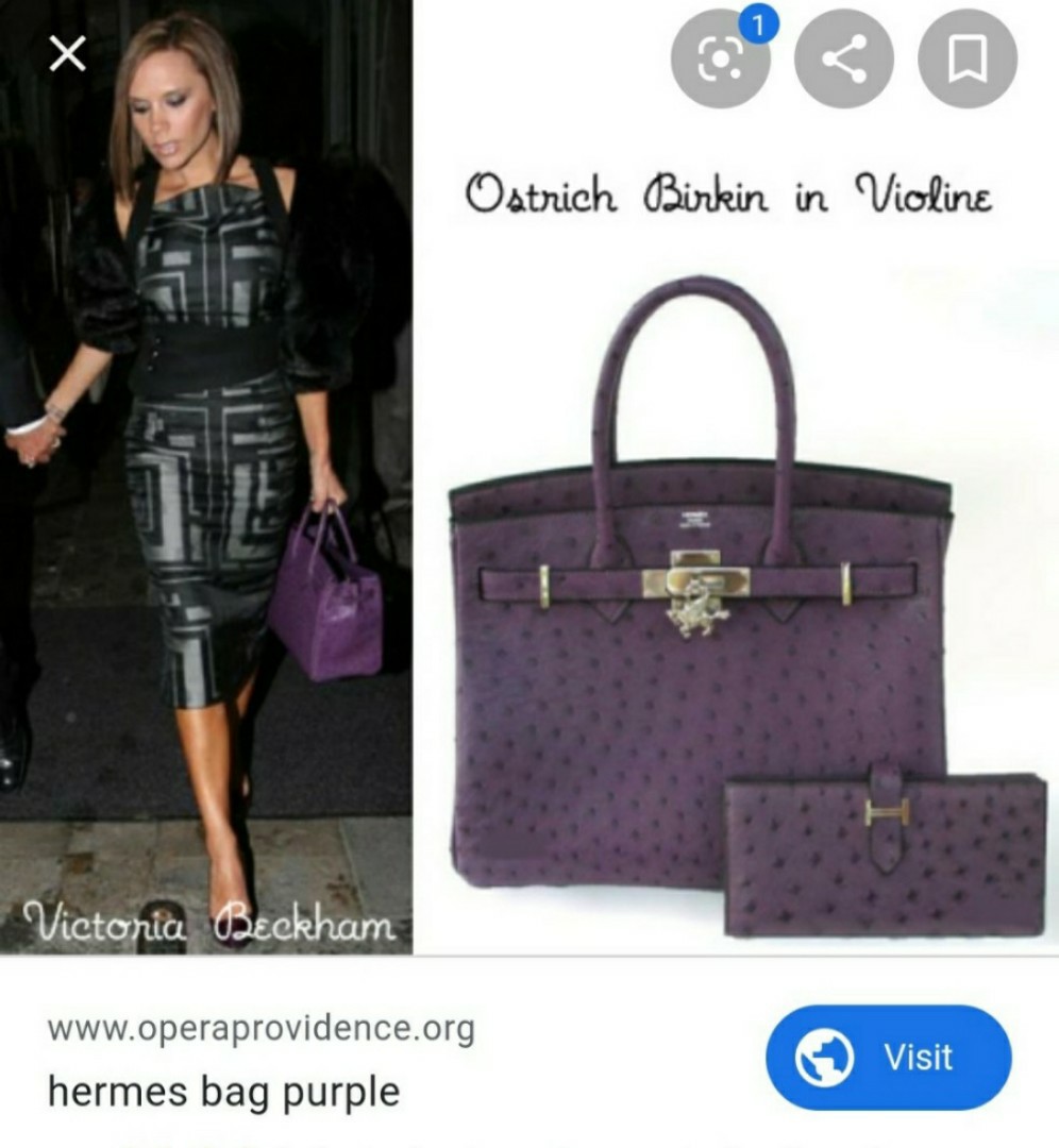 purple hermes bag
