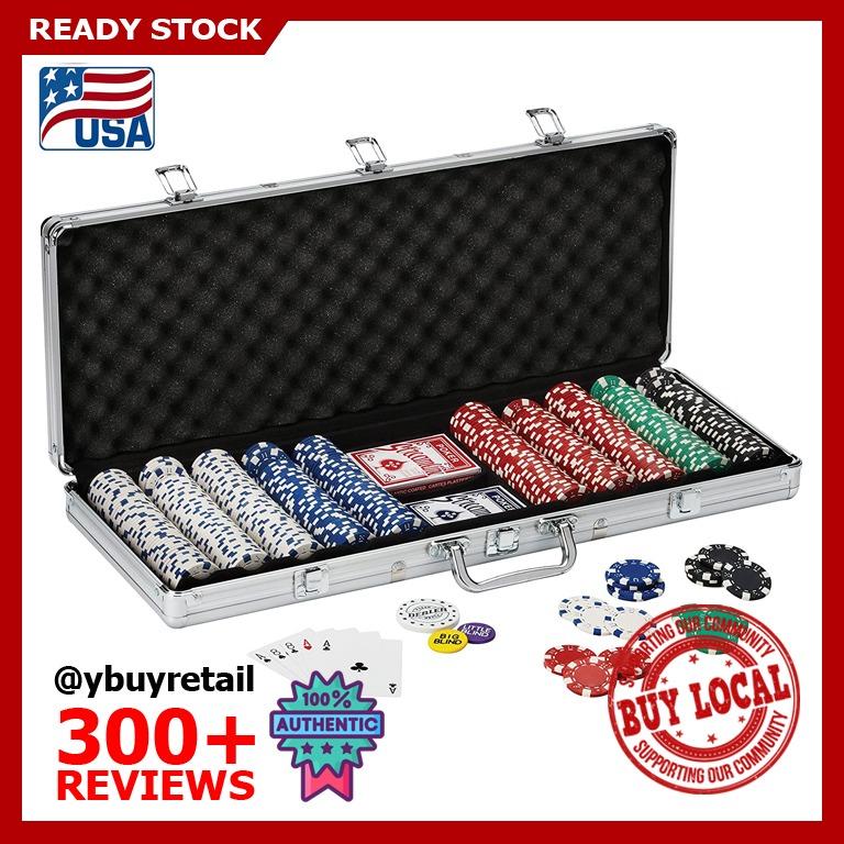 New 600 Striped Dice 11.5g Clay Poker Chips Set with Aluminum Case Pick Chips! 