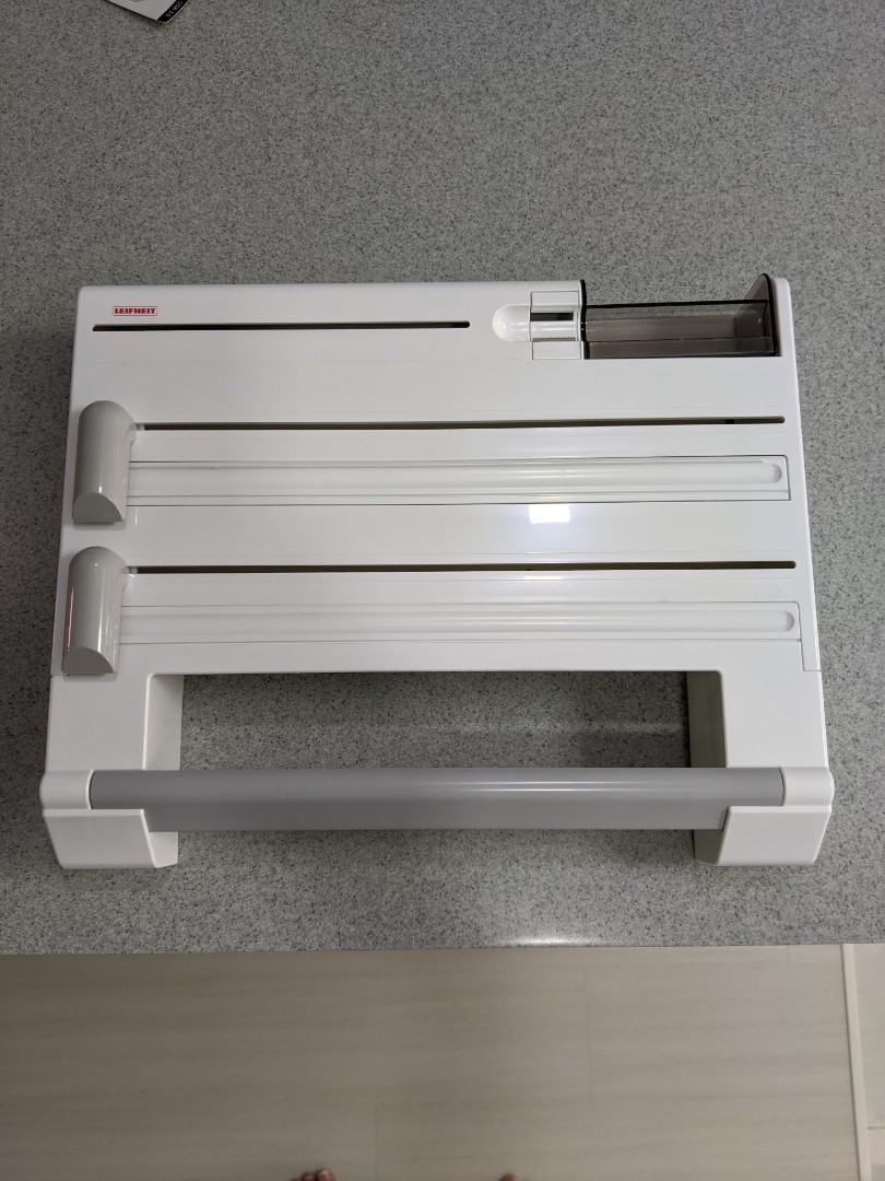 Leifheit WallMount Paper Towel Holder with Plastic Wrap, Foil