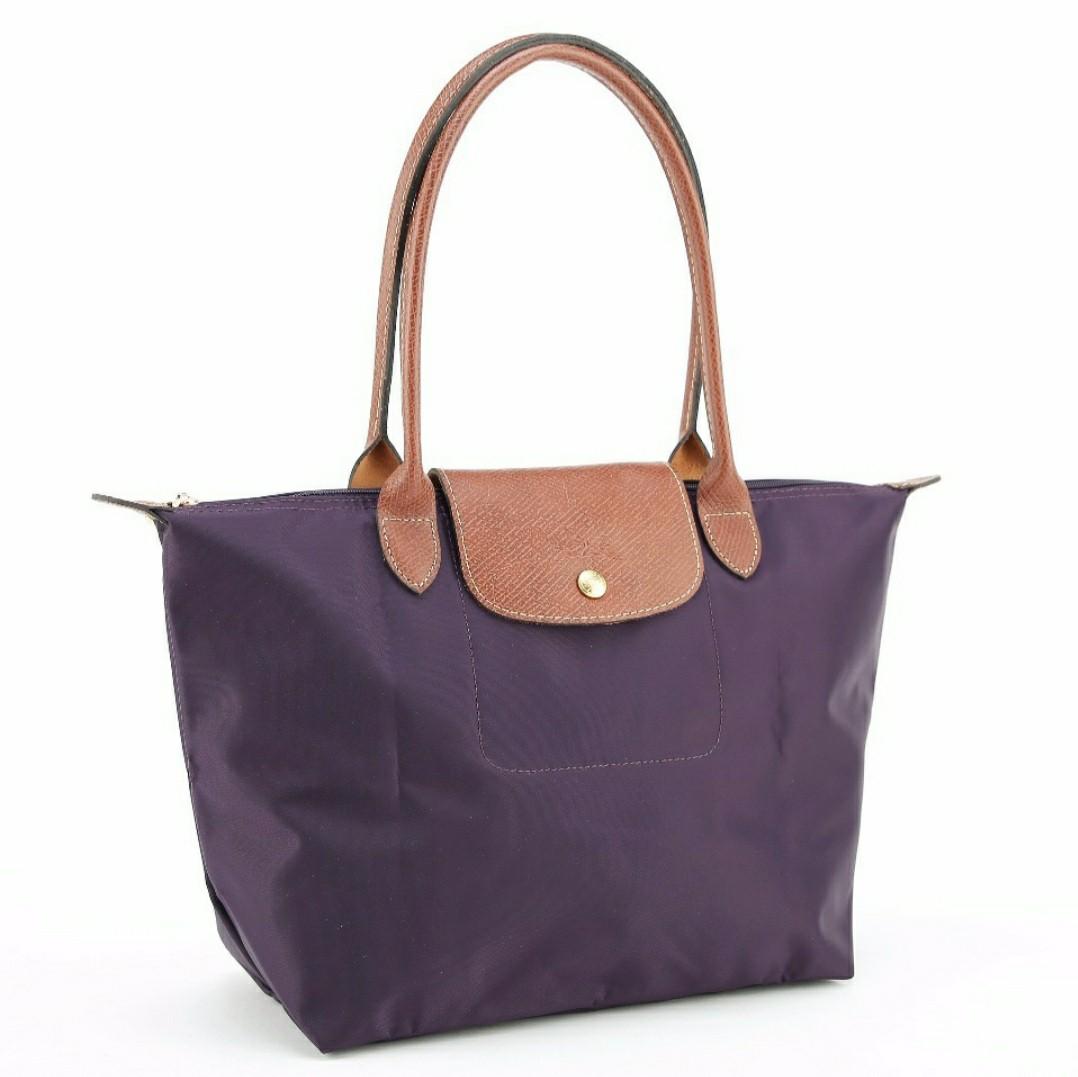 Purple longchamp hotsell le pliage bag