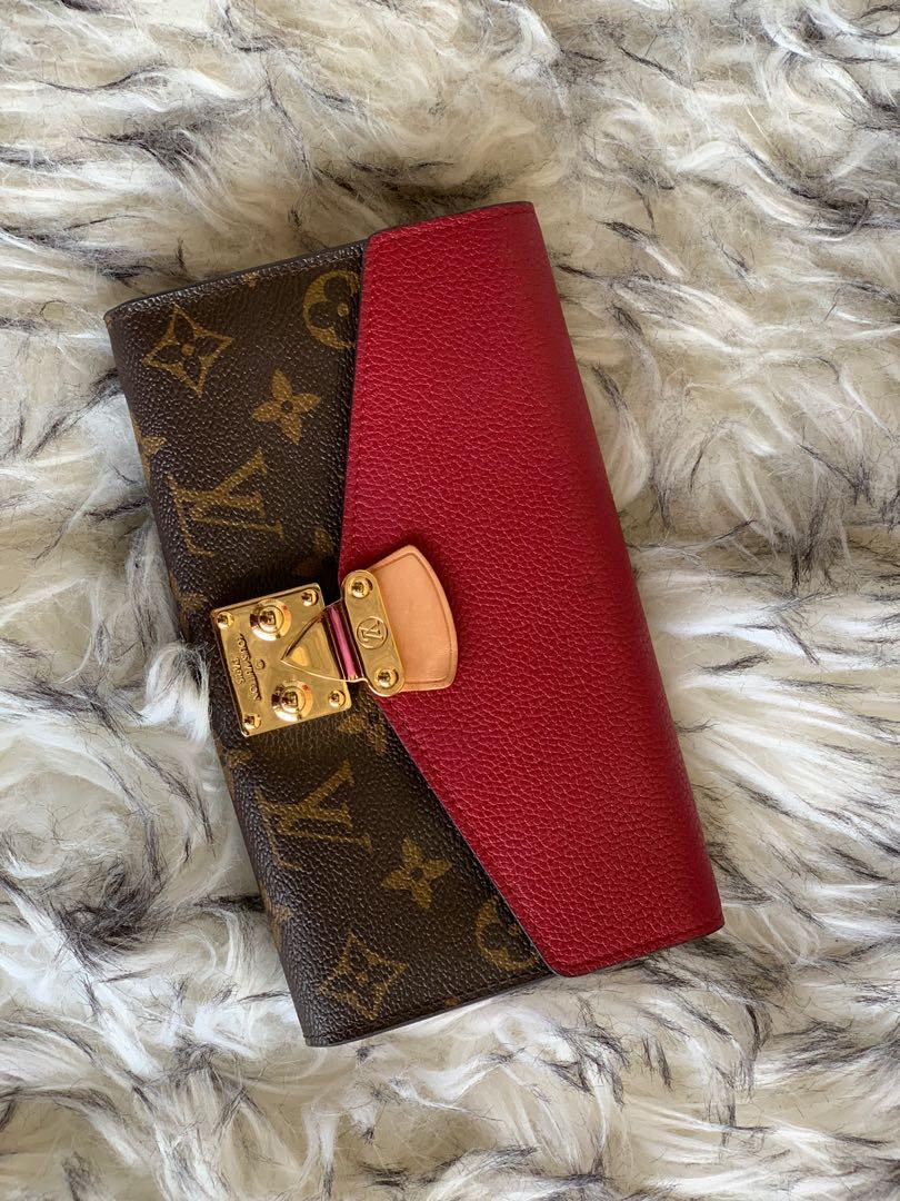 Preloved Louis Vuitton Monogram Canvas and Red Leather Pallas Wallet S –  KimmieBBags LLC