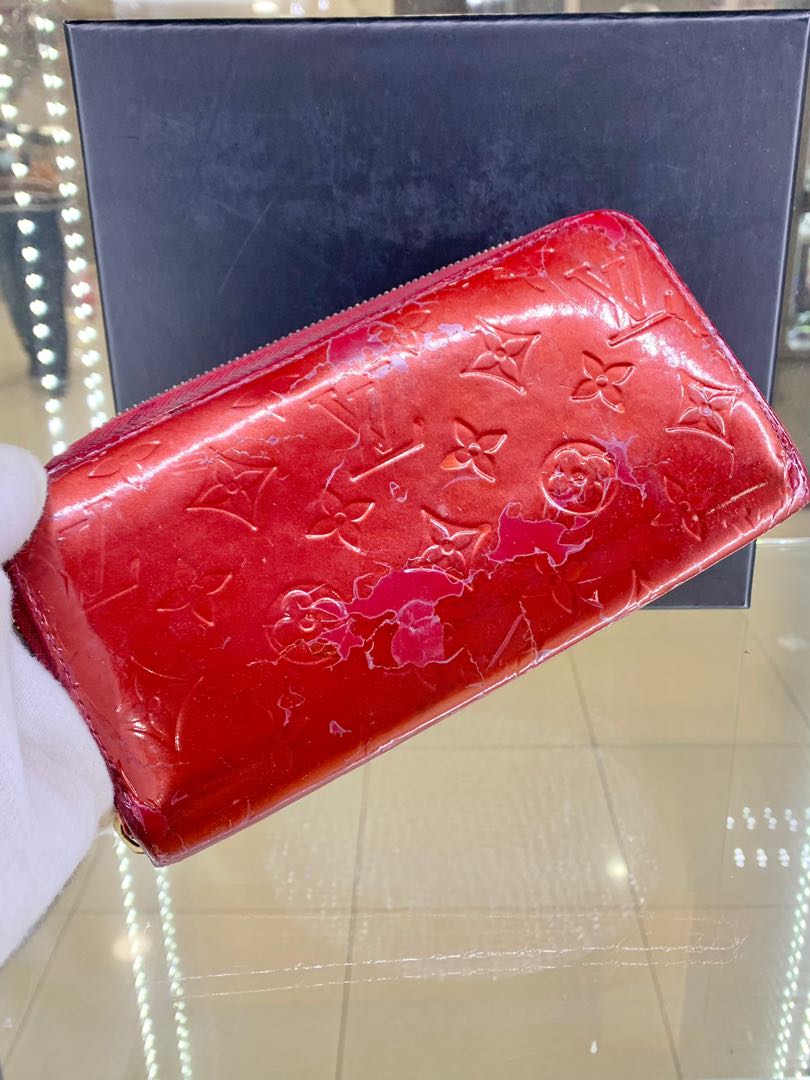 louis vuitton red patent leather wallet