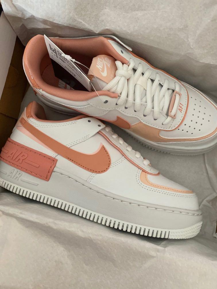 Nike Air Force Shadow Peach | 100% Authentic, Women's Fashion, Shoes on  Carousell