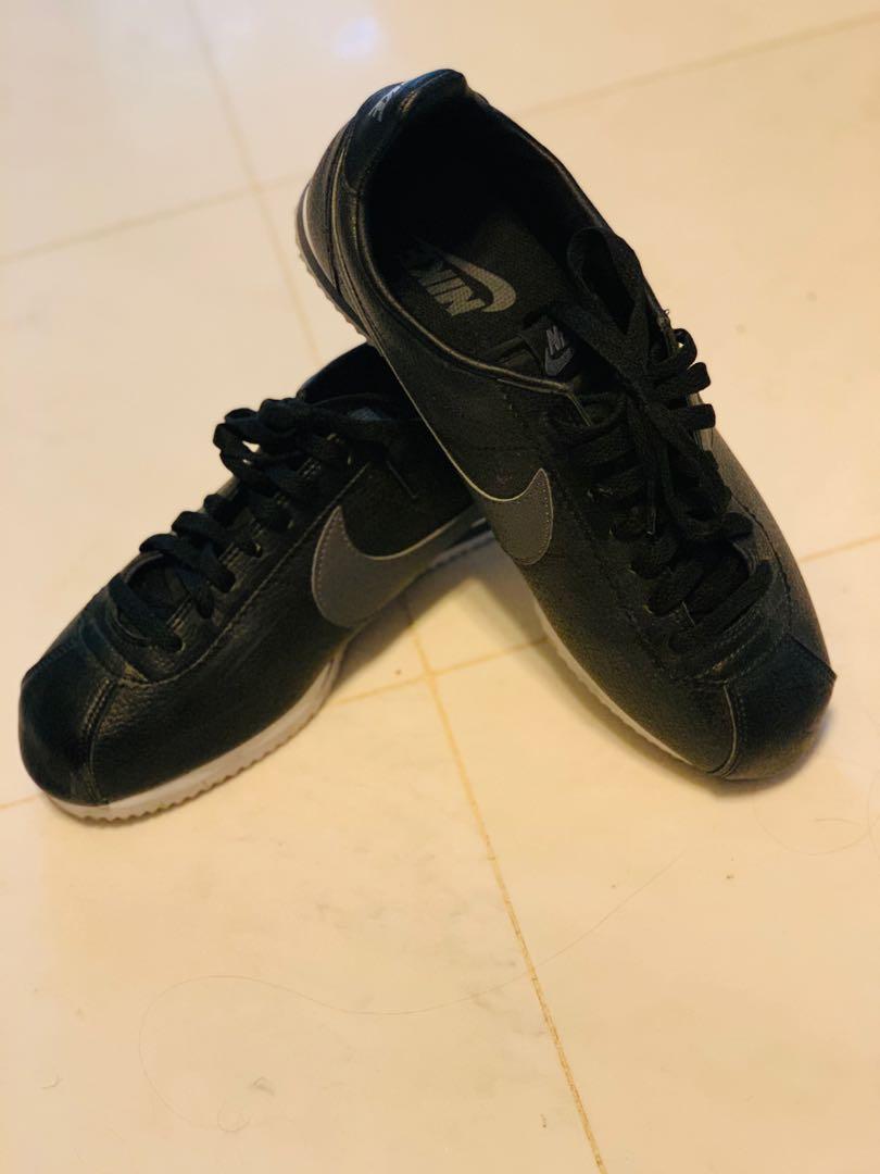 nike leather cortez black