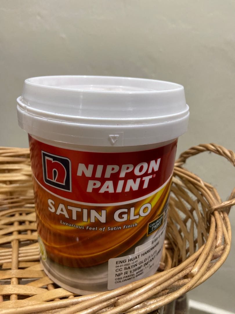 NIPPON PAINT SATIN GLO INFANT SMILE 1369 P 1L, Furniture & Home