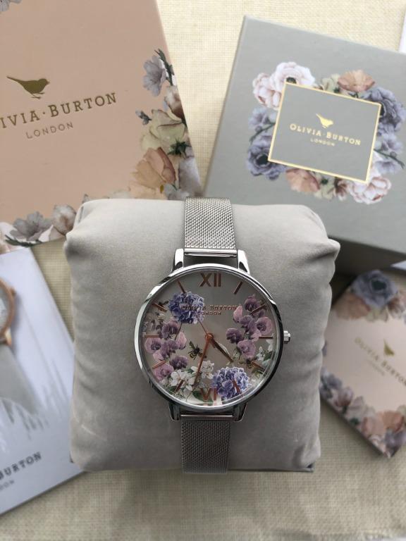 Sunlight florals silver mesh hot sale watch