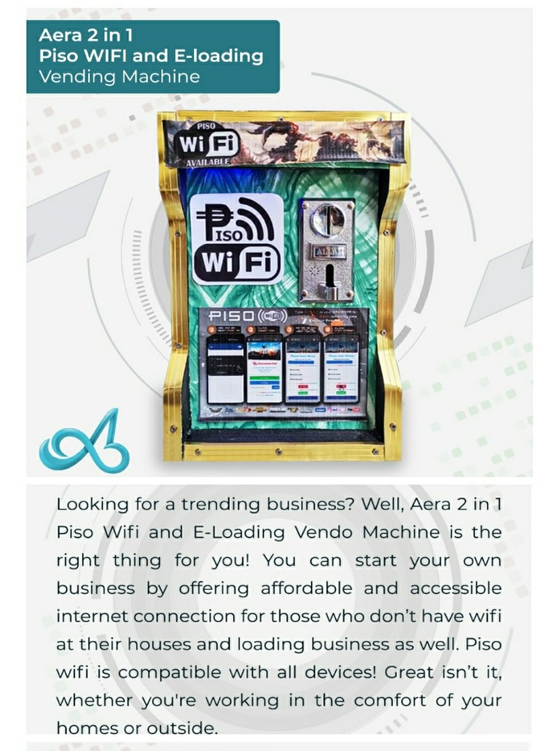 Piso Wifi Vendo Machine LPB License with Eloading (AERA), Computers