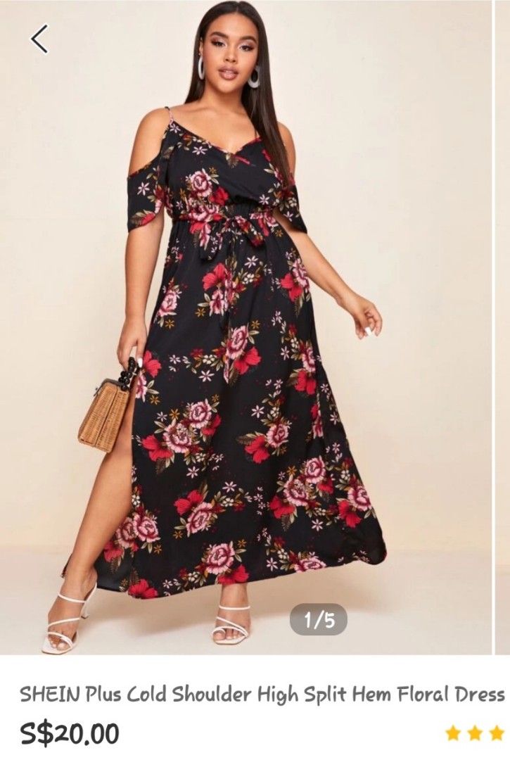 Plus size cold shoulder dress Clearance