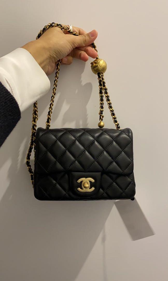 Chanel Black Velvet Pearl Crush Mini Square Flap, myGemma, NL