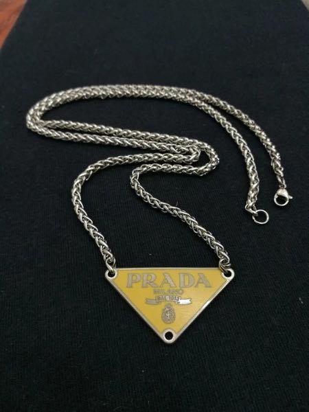 Rose Gold Eternal Gold Necklace In Pink Gold With Nano Triangle Pendant |  PRADA