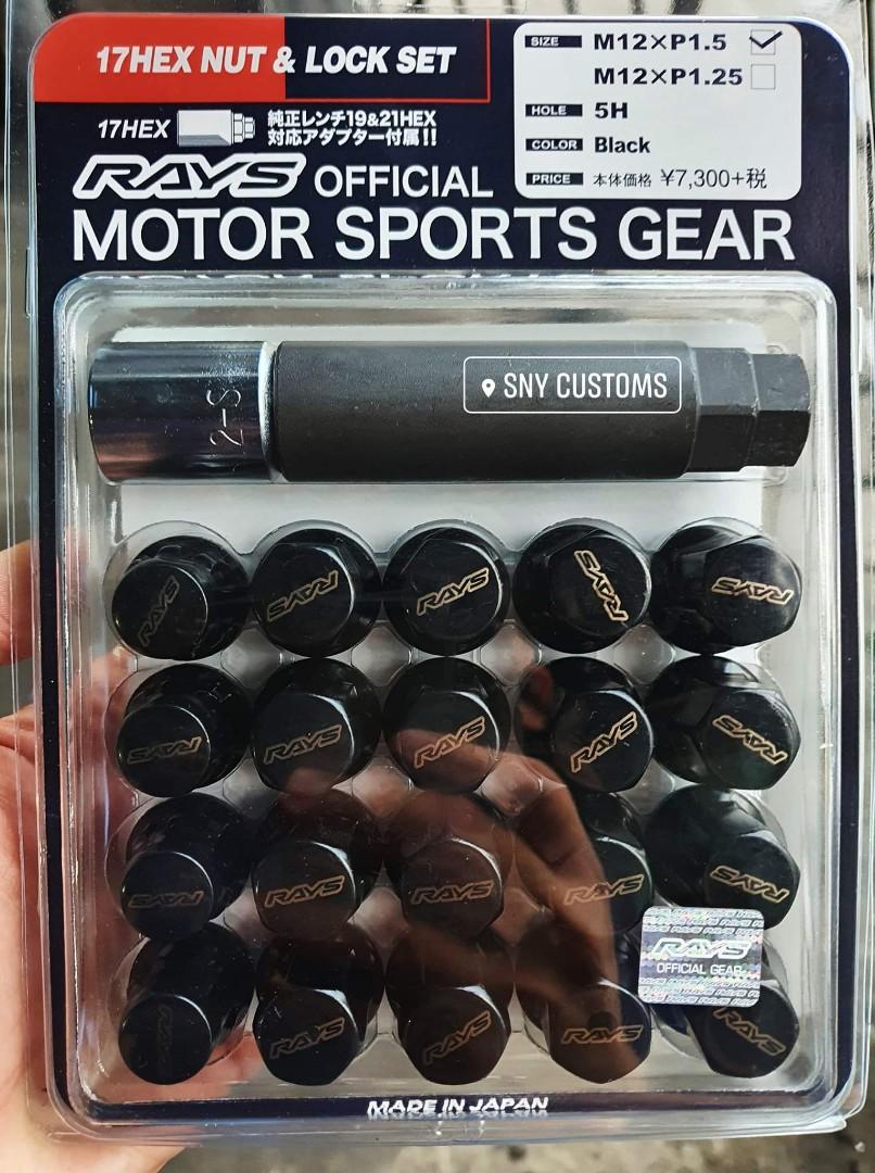 Rays japan original stud nut 20pcs with lock and socket, Car Parts