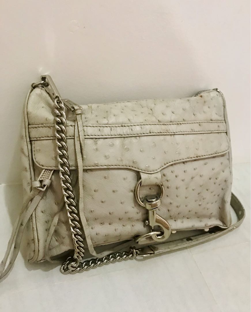 Rebecca Minkoff ostrich leather sling bag