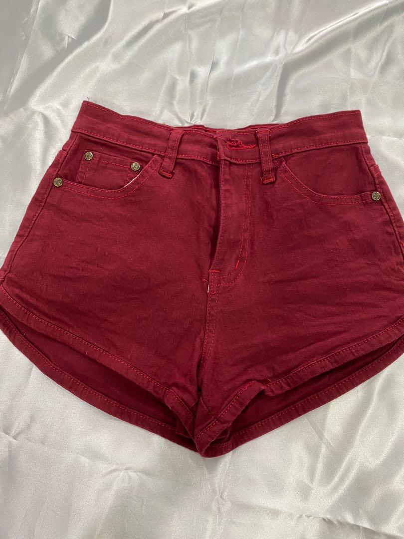 Red jeans clearance shorts