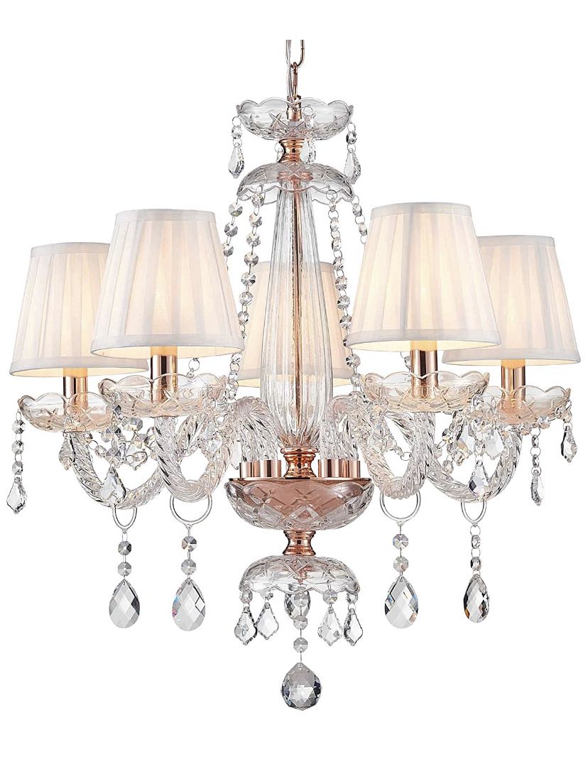 Saint Mossi RoseGold K9 Crystal Chandelier, Furniture & Home Living ...