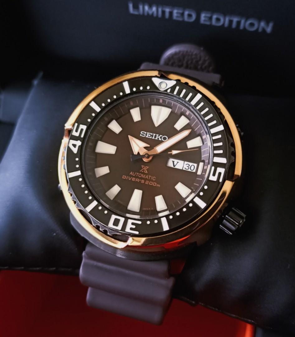 Seiko Prospex Baby Monster Tuna Rose Gold Automatic Dive Watch SRPD14K1  (Limited Edition), Men's Fashion, Watches & Accessories, Watches on  Carousell