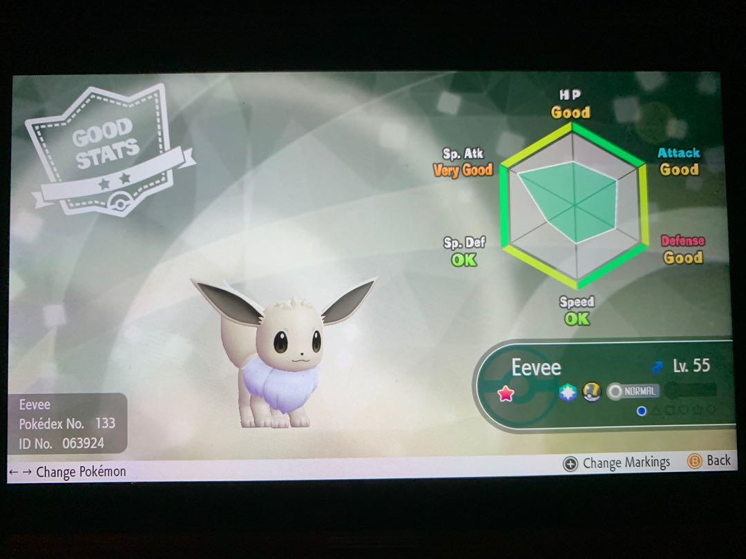 Shiny Eevee In Game Shiny Eevee Let's Go Pikachu Eevee Pokemon