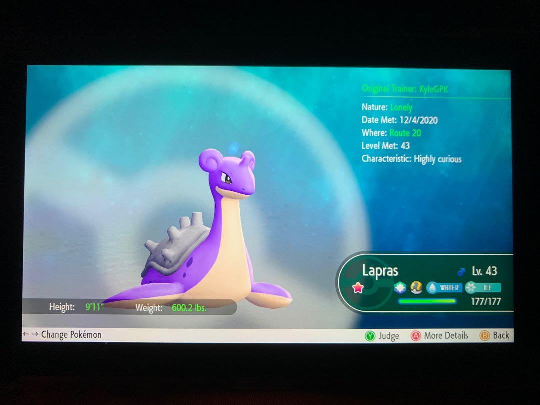 Shiny Lapras Let S Go Pikachu Eevee Pokemon Sword And Shield Video Gaming Gaming Accessories Game Gift Cards Accounts On Carousell