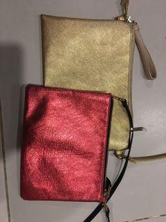 Slingbag and/or clutch red and gold bundle!