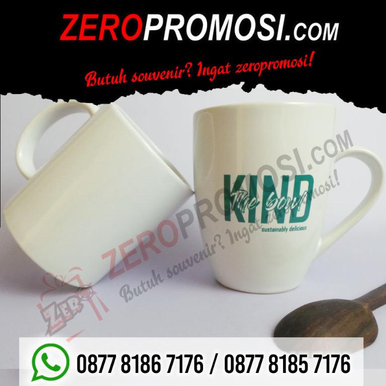 Souvenir Kantor Mug Keramik Putih Custom Logo, Perabotan Rumah di Carousell