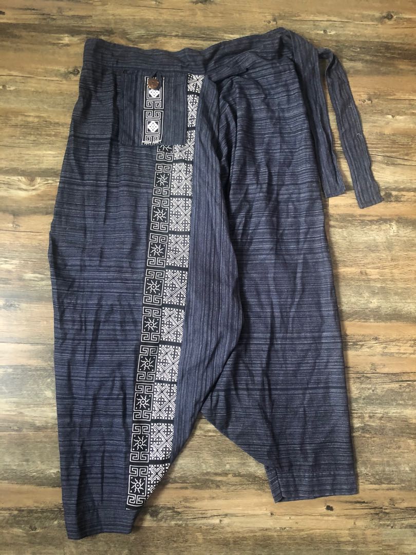 Raan Pah Muang – Leichte Fischerhose Aus Baumwolle, Handgefertigt In Thailand (Unisex, Gestreift)
