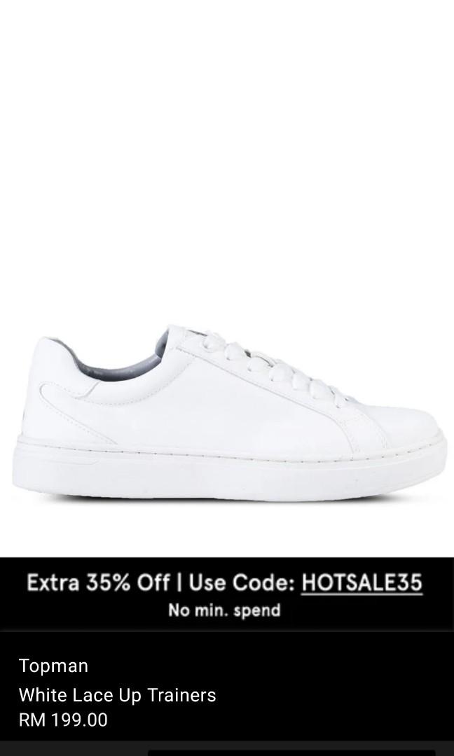 TOPMAN white Lace Up Trainers Men s Fashion Footwear Sneakers