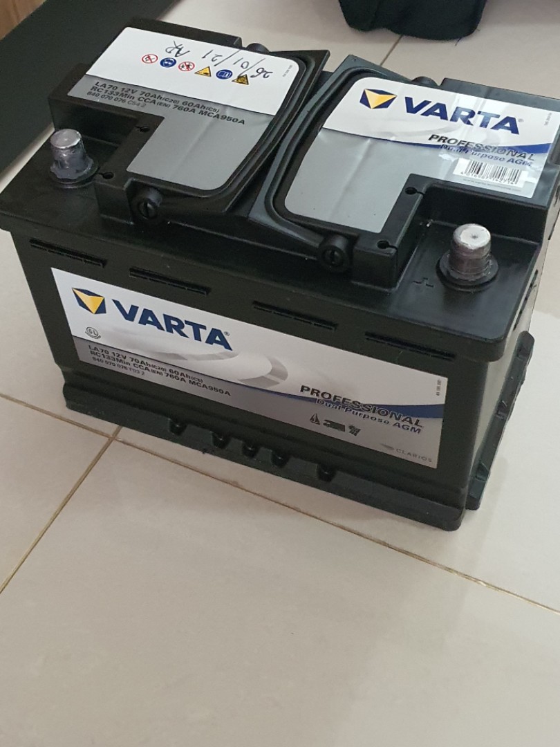VARTA AGM 70AH Battery (BMW), Car Accessories, Electronics