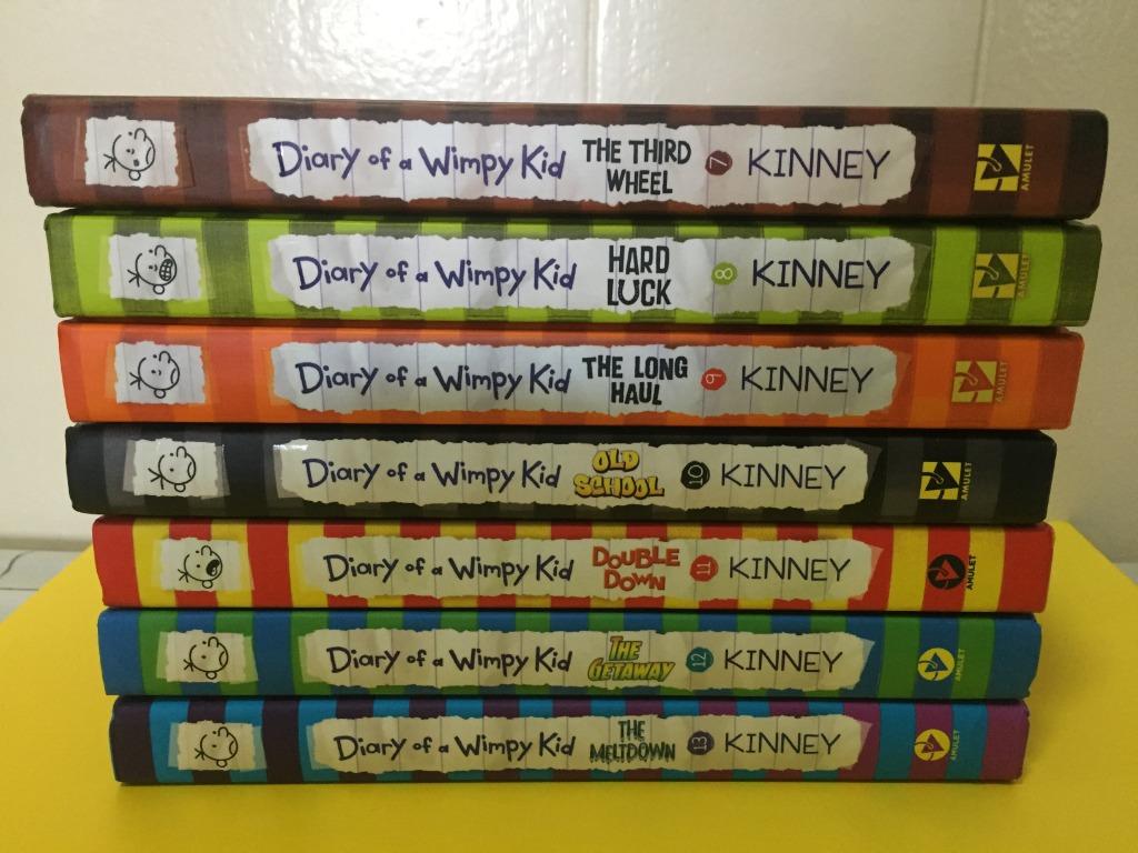Diary of a Wimpy Kid (Hardbound) (Category: Children's Books) located in Paranaque City. Submitted by redline941 (Listing ID 1067110965, Image 1). Description: Good as new Read once Hardbound Each book P460 Take all 5 books for only P2,250 When I am about to take photos, I accidentally dropped the "Third Wheel book" resulting to a slight damage. Kindly check photos. Diary of a Wimpy Kid 1. The Third Wheel 2. Hard Luck 3. The Long Haul 4. Old Scho