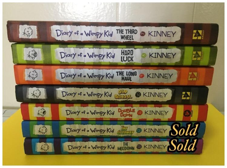 Diary of a Wimpy Kid (Hardbound) (Category: Children's Books) located in Paranaque City. Submitted by redline941 (Listing ID 1067110965, Image 3). Description: Good as new Read once Hardbound Each book P460 Take all 5 books for only P2,250 When I am about to take photos, I accidentally dropped the "Third Wheel book" resulting to a slight damage. Kindly check photos. Diary of a Wimpy Kid 1. The Third Wheel 2. Hard Luck 3. The Long Haul 4. Old Scho