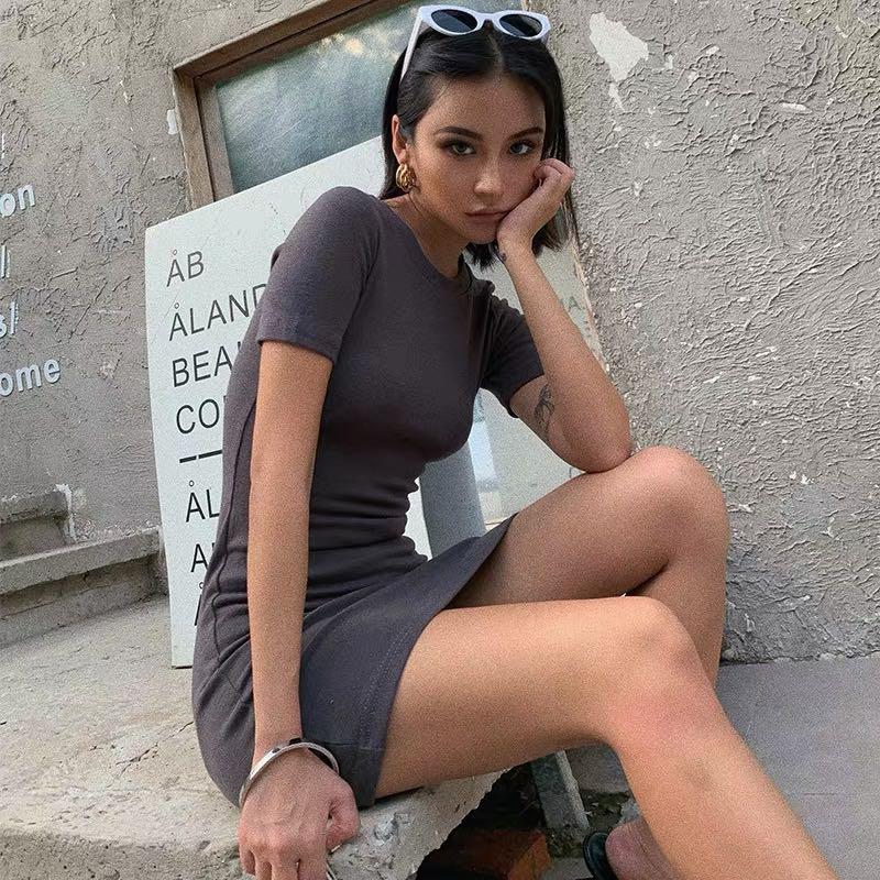 Dark grey bodycon dress sale