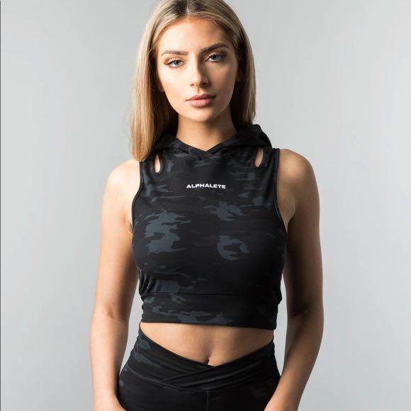Alphalete Surface Crop Tank Hoodie M Women s Fashion Tops