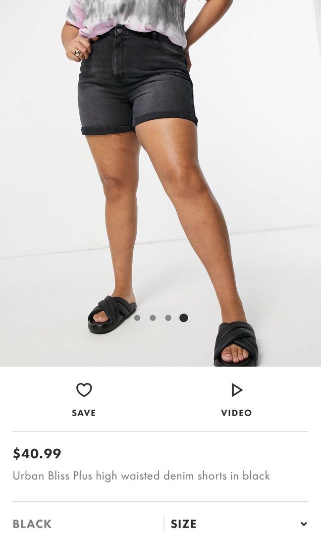 High waisted denim shorts plus size clearance