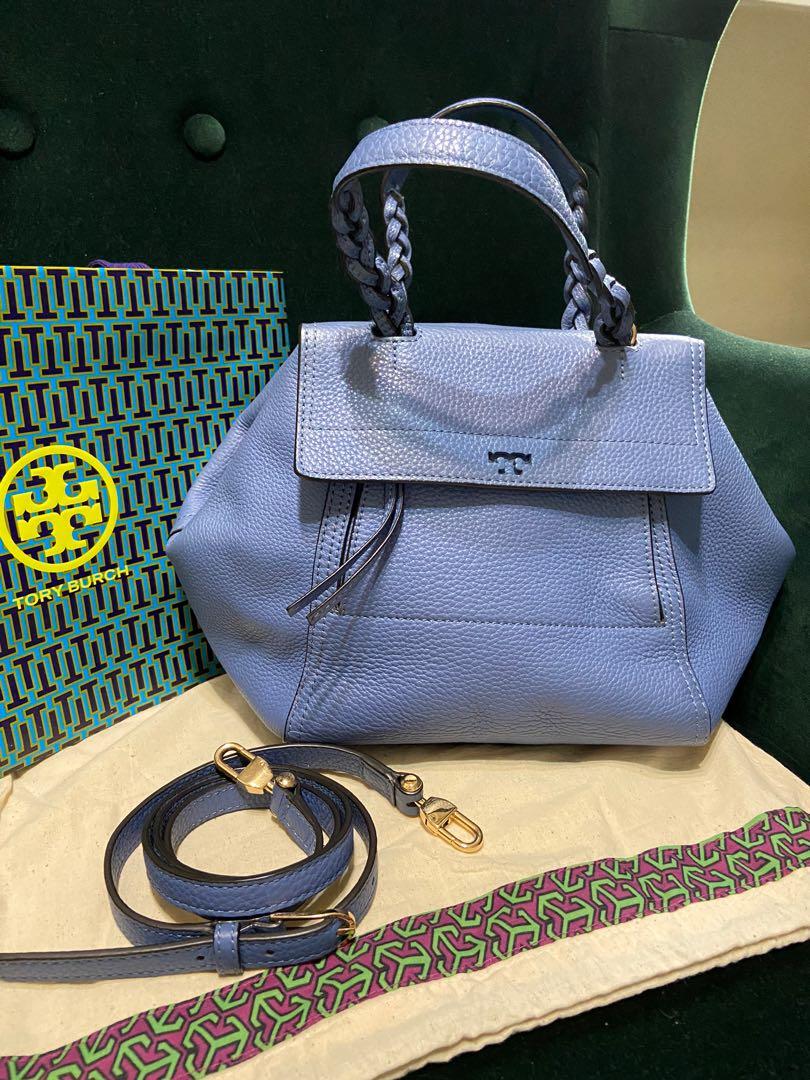 Tory burch half moon satchel blue sale