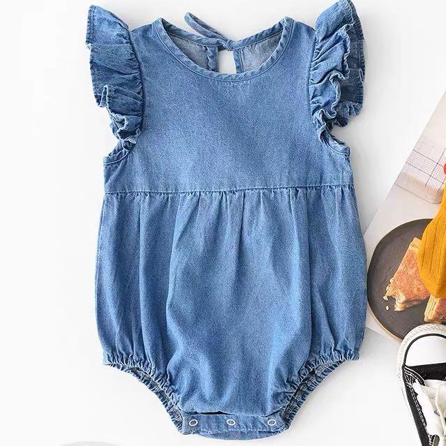 Denim onesie baby Clearance