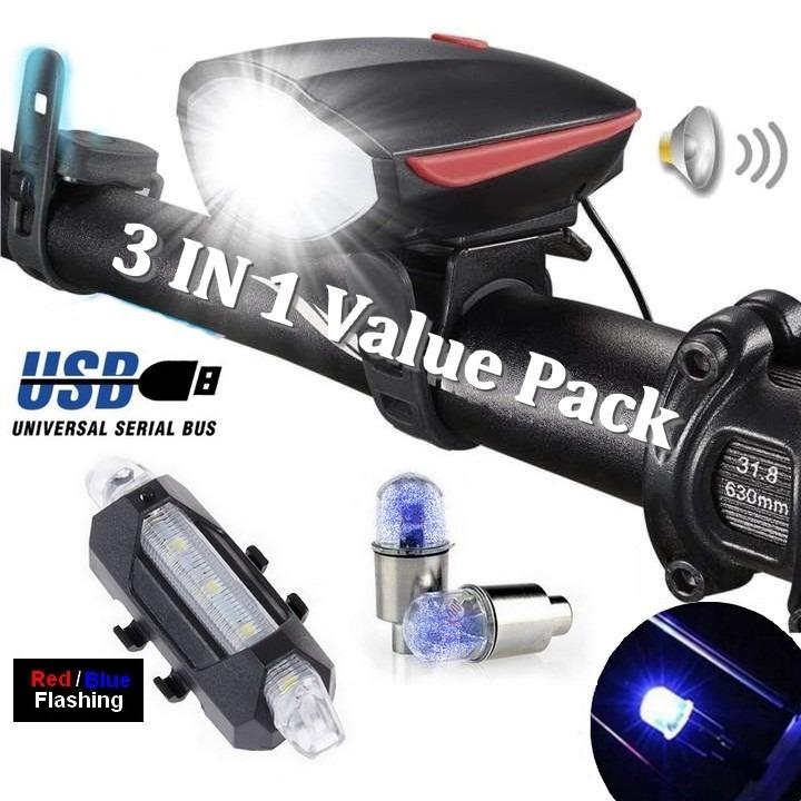 2Pcs LED Water-resistant Bycicle Front Light Headlamp Headlight Bike Lamp Saf FB 