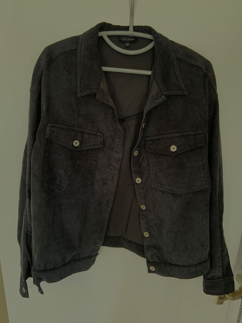Black Corduroy Shirt-Jacket, Women's