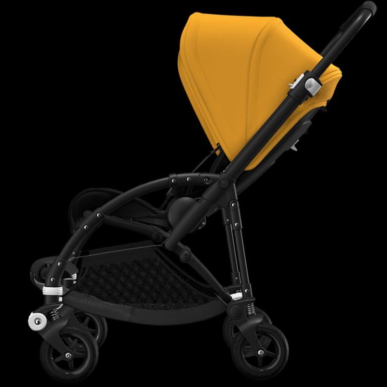 Bugaboo Bee 5 Black Chassis Black Style Set Sunrise Yellow Sun Canopy