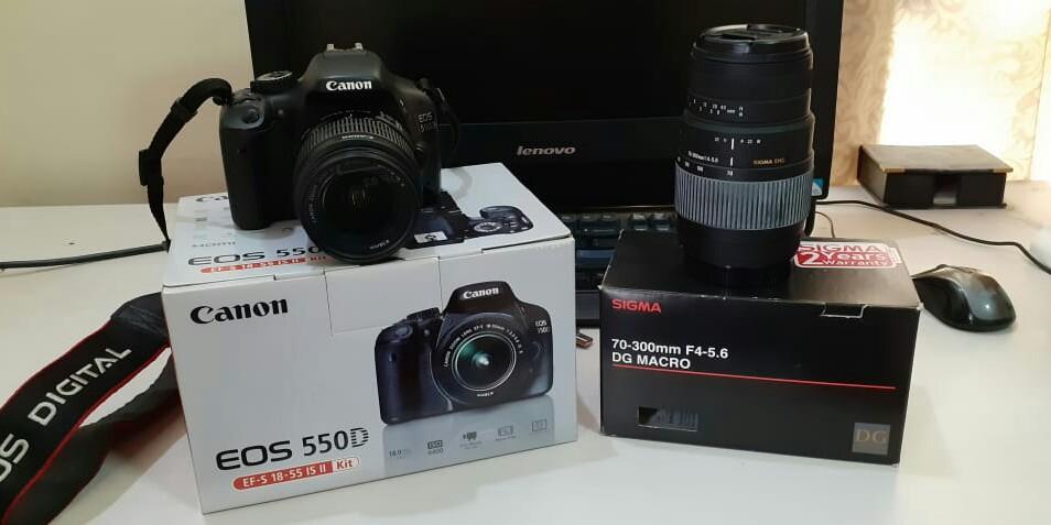 camera canon eos 550 plus lensa sigma
