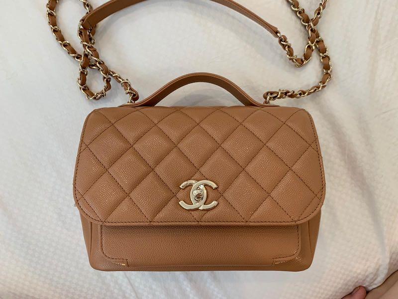 Chanel Quilted Medium Business Affinity Flap Caramel Caviar Gold Hardware  21P