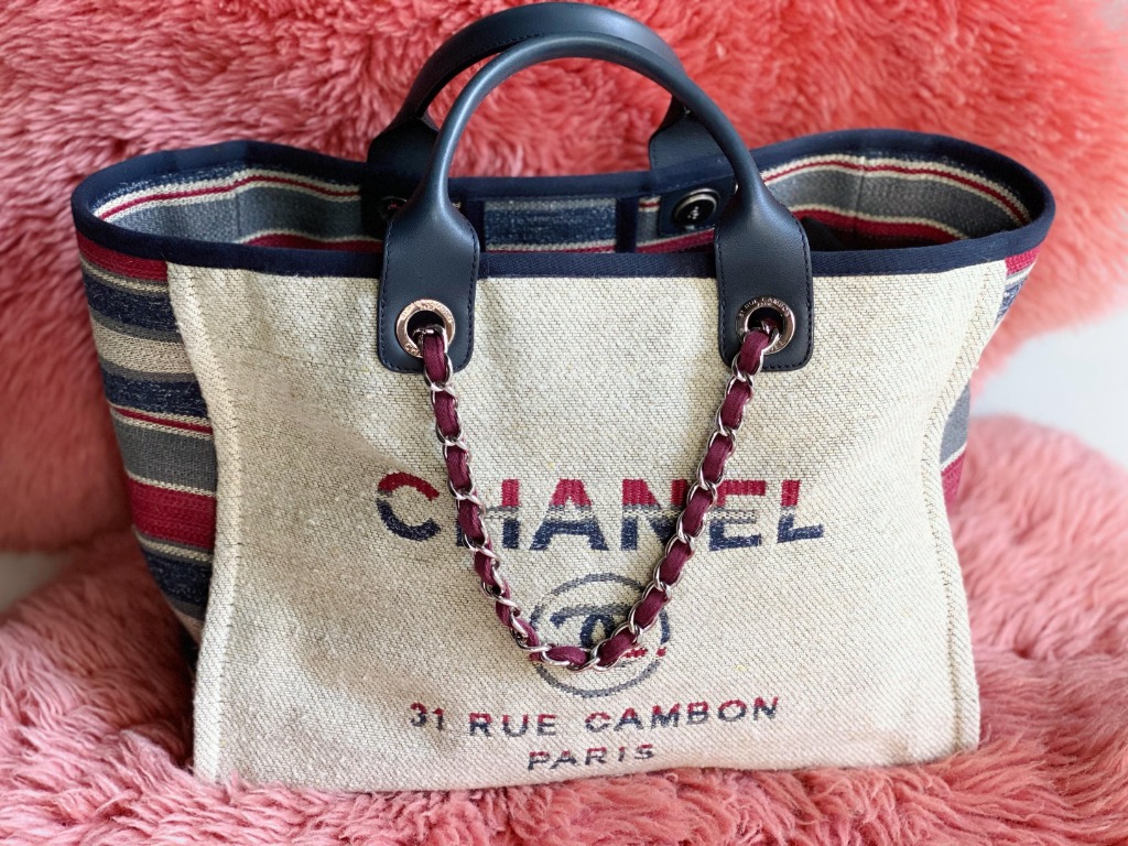 Chanel deauville tote red outlet