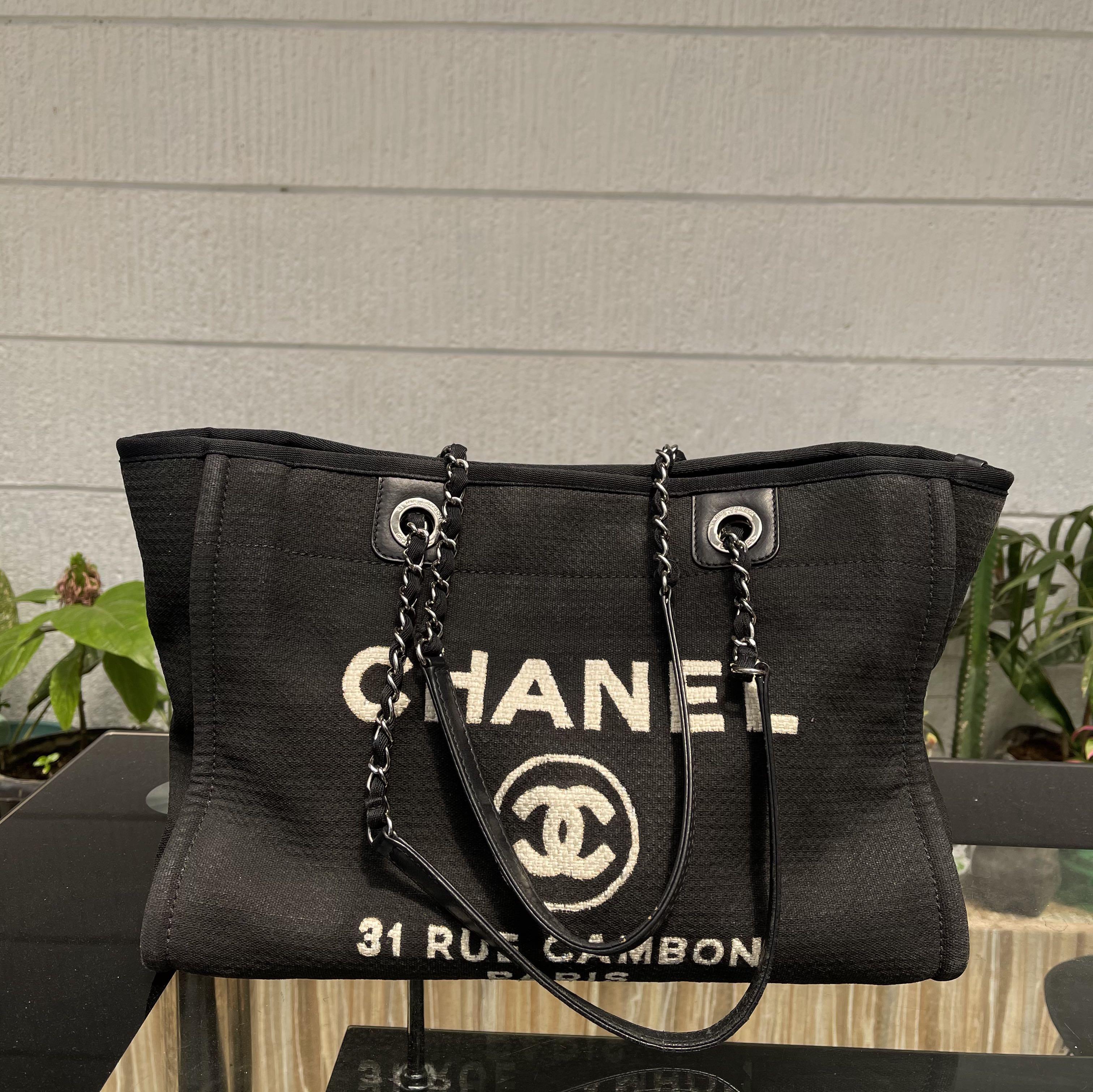 Authentic Chanel Deauville Medium Denim Shoulder Tote Bag, Luxury, Bags &  Wallets on Carousell