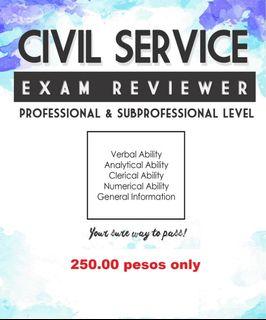 CIVIL SERVICE EXAM REVIEWER