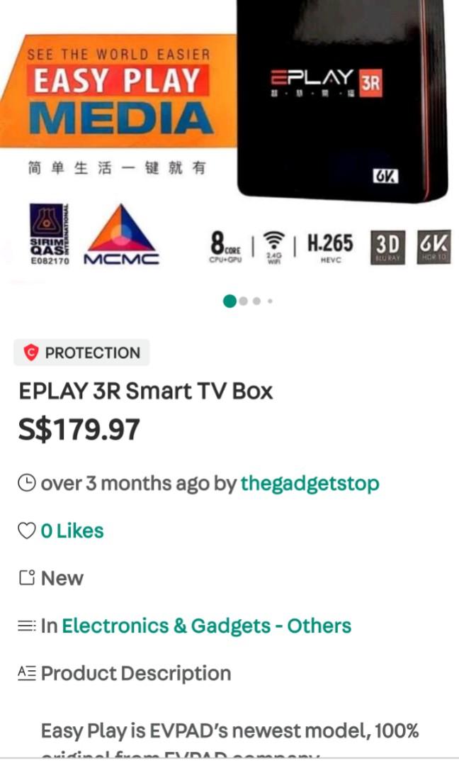 Eplay 3r Easy Play Media Tv Home Appliances Tv Entertainment Media Streamers Hubs On Carousell