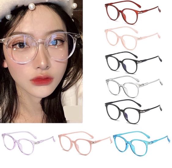 Fake pink clear specs/glasses/ no degree specs, Women's Fashion ...