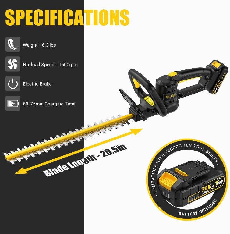 Teccpo shop hedge trimmer