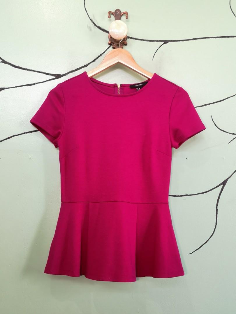 fuchsia peplum top
