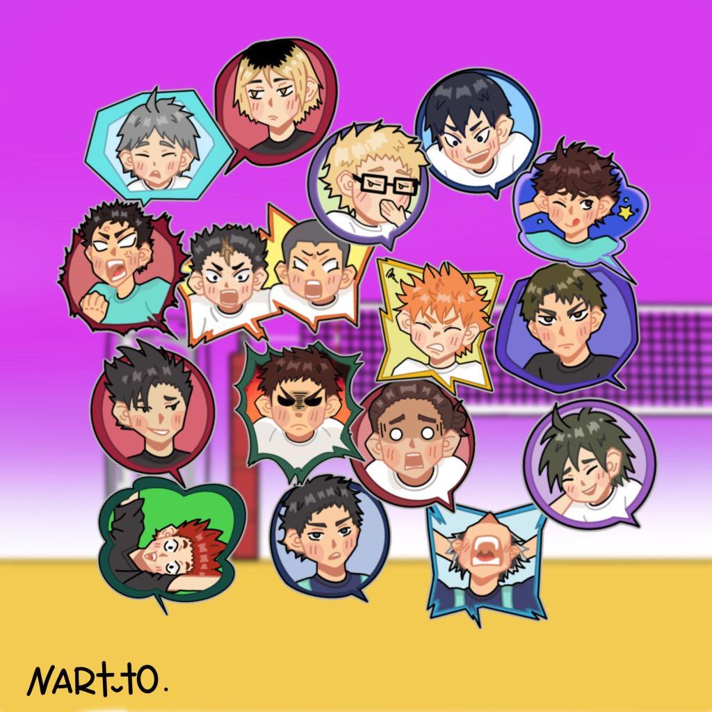 Haikyuu stickers, Design & Craft, Art & Prints on Carousell