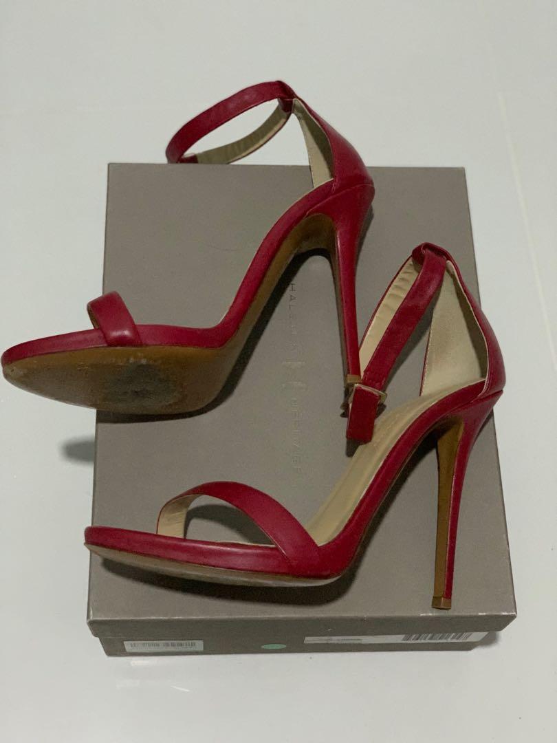 Halston Leather Sandals - Red (10) - EU 41, Women's Fashion, Footwear ...