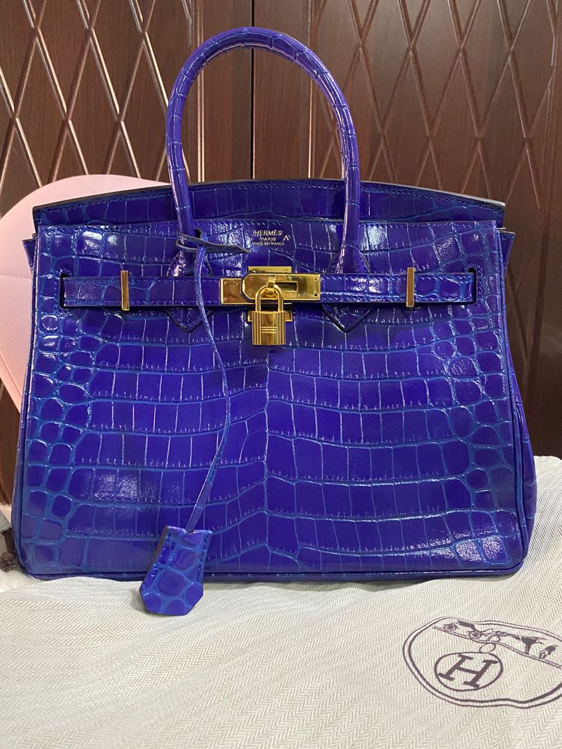 Blue crocodile best sale hermes birkin handbag