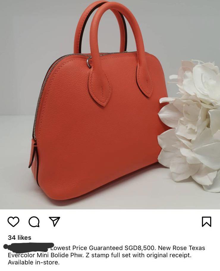 Hermès Pre-Owned Mini Bolide 2way Hand Bag in Pink