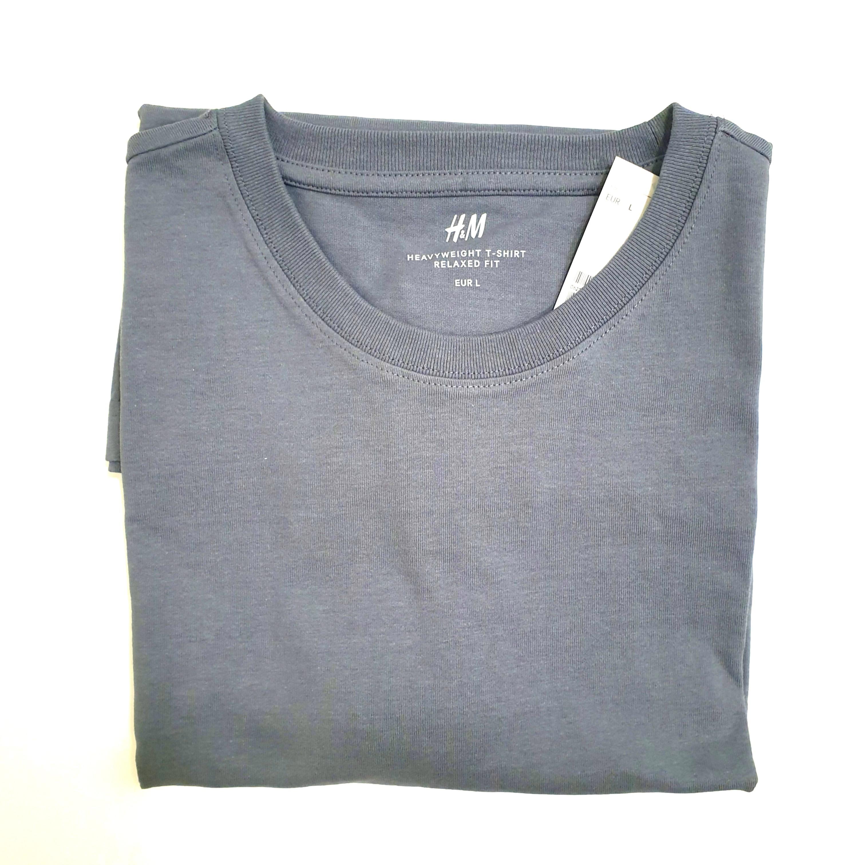 H M Heavyweight Relaxed Fit T Shirt L Grey Free Shipping Eu Stock Men S Fashion Clothes Tops On Carousell